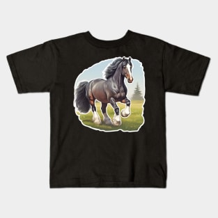 Clydesdale or Shire Horse Sticker Kids T-Shirt